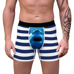 Men's Cow Print Boxer Brief Funny Stretch Trunks Underwear (Color: Blue, size: XL)